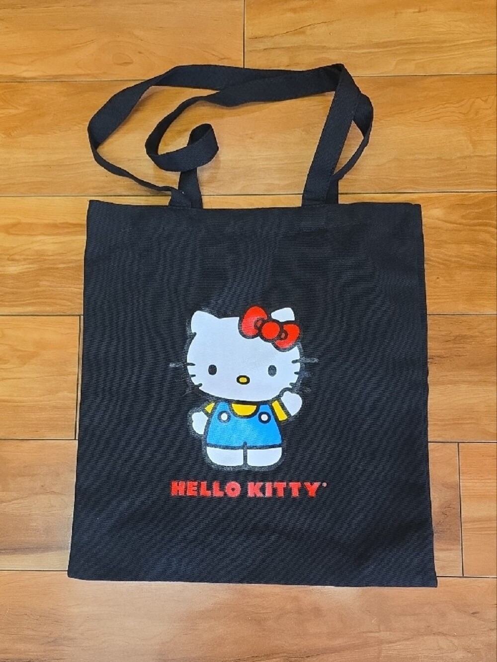 Sanrio Hello Kitty Black Canvas Tote Bag Graphic Shoulder Shopper 2024